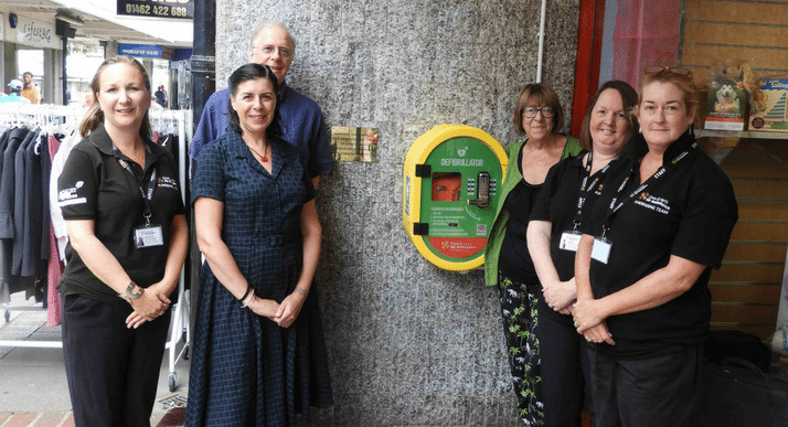 Life-saving defibrillator installed in Hitchin